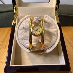 Giovani Beverly Hills Dolphin Cutout Bangle Cuff Watch